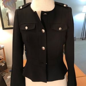 NEW! White House Black Market Peplum Blazer Blk 0